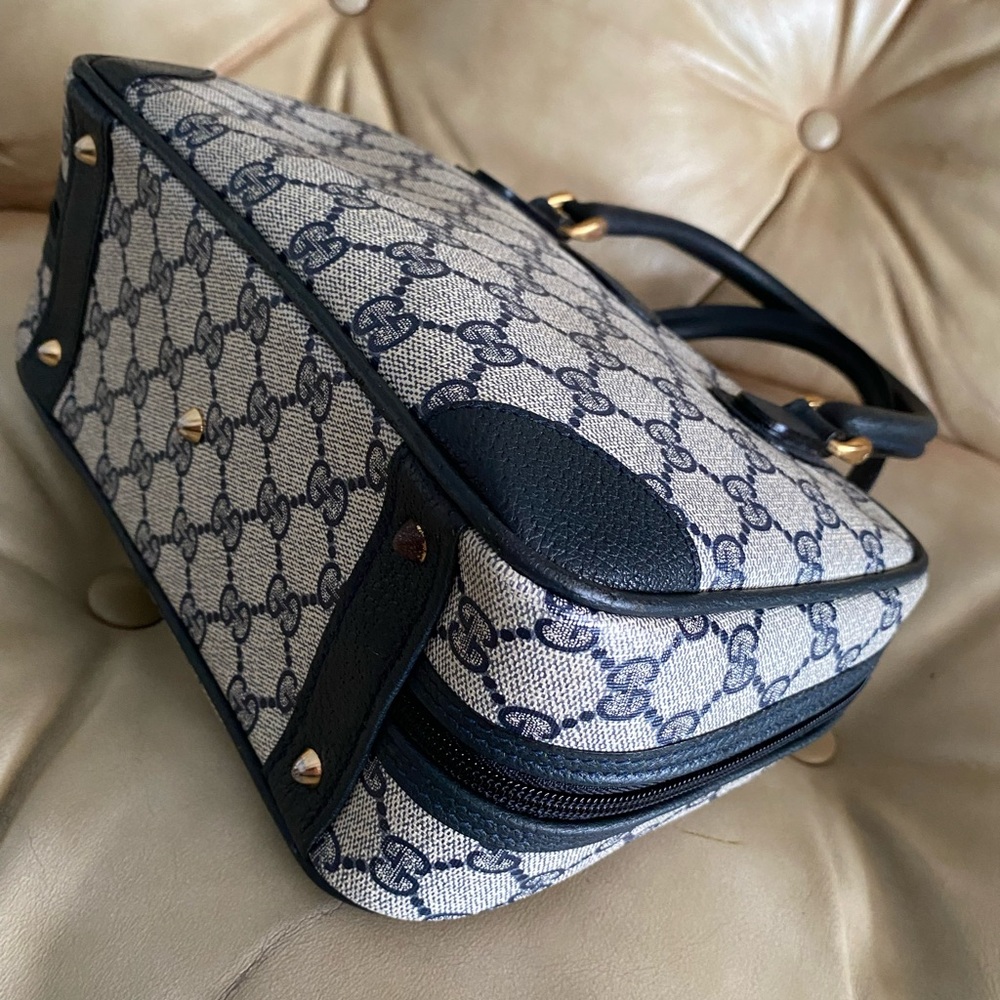 COA Gucci Vintage Mini Satchel GG Monogram Authentic Top Handle - Picture 6 of 15